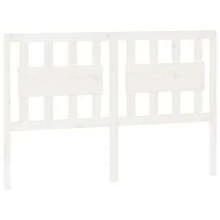 Testiera per Letto Bianca 125,5x4x100 cm Legno Massello di Pino