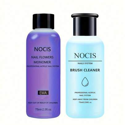 2.54oz Advanced Acrylic Brush Cleaner And 2.54oz Professional Acrylic Nail Liquid: Acrylic Liquid For Acrylic Powders Non-Yellowing, Plant-Based Acrylic Nail Brush Cleaner And Preserver For Manicure Tools Home DIY & Salon Use, Acrylic Nail Kit With Everything, Nail Acrylic Kit, Acrylic Powder Nail Brush, Nail Kit Set, Acrylic Nail Liquid Monomer, Nail Care, Manicure Essentials, Nonyellowing Formula, Professionalgrade Cleaner, Longlasting Preserver, Highquality Monomer, Manicure Tool, Dip