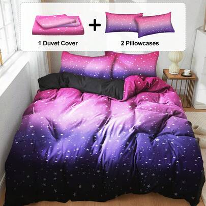 3PCS/Set Duvet Cover Set With 1 Duvet Cover & 2 Pillow Shams Home Dormitory Bedding,Quilt Cover Bedding Set Single Double And King Size For Home / Hotel Bedding Bed Covers With 2 Pillow Cases
