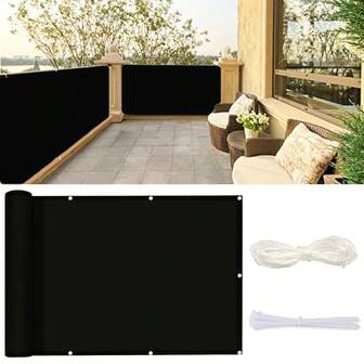 Black Garden Privacy Screen, Balcony Privacy Screen, Outdoor Decorative Mesh, Sunshade Cloth, Suitable For Fencing Protection, Opaque Fence Privacy Protection