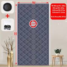 1 件磁性隔热门帘，防水牛津布，防寒，易于安装，磁条，棕色，灰色，防虫，无需钻孔，防止冷空气进入，90 * 210cm/35.43 * 82.68 英寸，100 * 210cm/39.37 * 82.68 英寸，适用于家庭和办公室，办公室门，现代门，耐用门