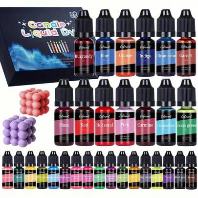 Liquid Candle Dye Set With 30 Colors, 10ml Each Bottle, Handmade DIY Pigment Essence, To Create Brightly Colored Candles, Made Of Soap, Is The Perfect Gift For Handicraft Lovers