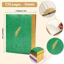 Cuaderno de alta calidad, conjunto de diario para mujeres y hombres, cuaderno de rayas académicas grande de 720 páginas tamaño A6, adecuado para la escuela y la oficina, diario de vida - A6 - Ver 21