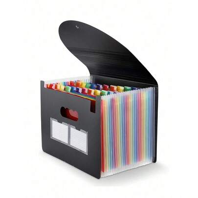 Organizador de carpetas plegables, Bolsillo para carpetas organizadoras A4, Carpeta de escritorio plegable expandible, Organizador de carpetas de plástico de colores, Caja de carpetas portátil expandible multicolor para almacenar en la oficina, Para organizar los papeles de los estudiantes.