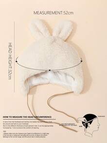 1 件装男女通用幼儿毛绒护耳帽，带下巴带，厚实保暖，适合秋冬季户外日常使用、冬季礼物、滑雪 - 1pc兔子耳朵毛絨帽 - 查看 11