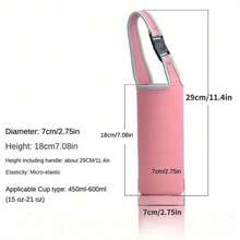 1 pieza Funda de neopreno multifuncional para botellas de agua - Se ajusta a botellas de 15 oz a 21 oz, disponible en varios colores