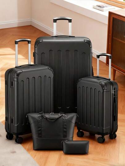 Luggage Sets 5 Piece,Hardside Suitcase With Wheels - Spinner Wheels, TSA Lock, Includes Toiletry Bag For Family Travel