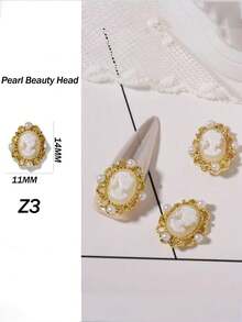 10 قطعة من الإكسسوارات الصغيرة البيضاوية ثلاثية الأبعاد للفتيات، ديكورات أظافر مخصصة تتميز بتصاميم معقدة من الذهب والفضة واللؤلؤ الأبيض وتصاميم الرؤوس الجميلة، كل قطعة مصنوعة بعناية فائقة لإضافة لمسة من الأناقة والجاذبية لأي إبداع في فن الأظافر. تم تصميم هذه الأحجار الكريمة للاستخدام المهني في صالونات الأظافر والمشاريع الشخصية DIY في المنزل