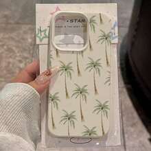 1pc TPU Material Fresh Coconut Palm Cute Animal Pattern Phone Case Suitable For  17 Pro Max/17/16 Pro Max/15/13/12/11, S20 FE/A15/S24/A55, Note 11/Note 12/Note 13 Pro, Full Coverage Anti-Drop Soft Protective Phone Cover   17 Pro Max Case - White 2 - View 4