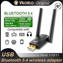 150m USB 蓝牙适配器，适用于 PC 的 5.4 蓝牙适配器，适用于 Windows 11/10/8.1 的即插即用，适用于键盘/鼠标/耳机/扬声器/打印机的蓝牙接收器和发射器 - 黑色 - 查看 2