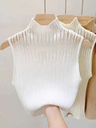 1件女士黑色、白色、米色、绿色、灰色网眼镂空高领假领，适合圣诞装饰连衣裙