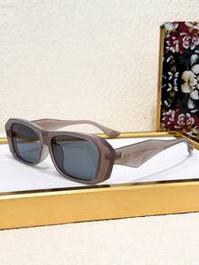 1pc Retro Small Frame Asymmetrical Rectangular Fashion Glasses - Stylish Wide Frame, Durable Plastic Frame, Unisex - Multicolor - View 9