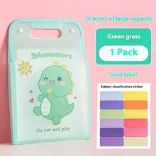 Cute Cartoon A4 Vertical Hand-Held Multi-Layered Accordion Bag For Office Document Storage, Student And White-Collar Worker Use, Suitable For Test Papers And Materials Organization. - Multicolor - View 9