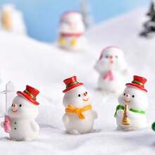 3pcs/4pcs Resin New Santa Claus Skiing/Cute Snowman Artificial Snow Decor, Suitable For Desk/Living Room/Entryway/Outdoor Mini Landscape DIY, Christmas Atmosphere Decoration Home Decor Christmas Decorations Room Decor