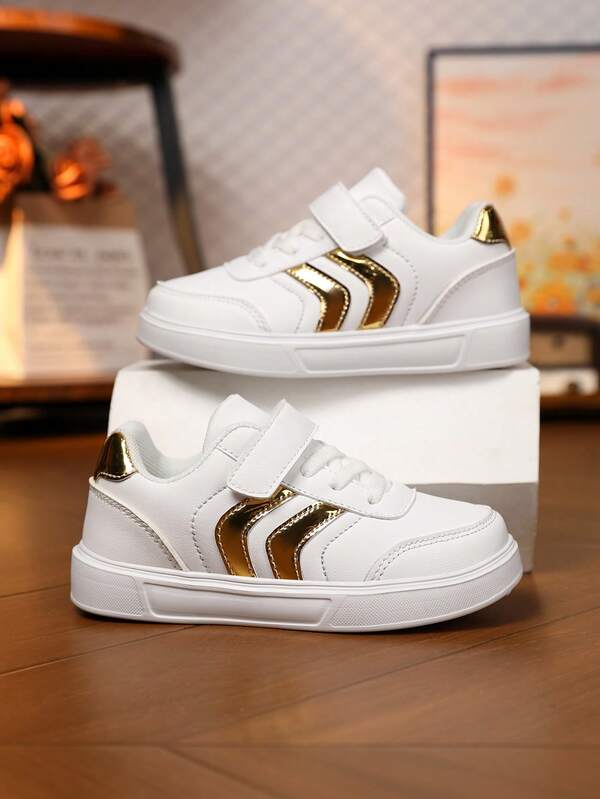 1 Paar modische, vielseitige weiße Sneaker für Mädchen, praktischer Klettverschluss, leicht und bequem für Outdoor-Sport und Laufen für Teenager-Mädchen