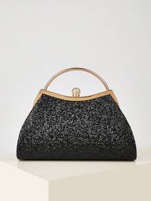 Noctella 1 schwarze exquisite Pailletten-Strass-Handtasche, Glitzer-Damen-Partytasche, Magnetverschluss-Design, geeignet für Frauen, weibliche Collegestudenten, Büromitarbeiter im Herbst und Winter, modisch und elegant dekorative Damen-Partytasche, Umhängetasche, Abendtasche