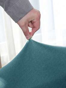 1件纯色牛奶丝弹力沙发套，现代四季通用全包式沙发套，宠物友好型可机洗沙发保护套，宠物友好型家居装饰，适用于单人、双人、三人、四人沙发 - 孔雀藍 - 查看 10