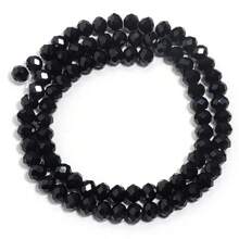 1pc Black Ceramic Faceted Abacus Crystal Spacer Beads, 3/4/6/8/10mm, Fashion Versatile All-Match Handmade DIY Jewelry Making Bracelet Necklace, Suitable For Funky Jewelry, Phone Chain, Keychain