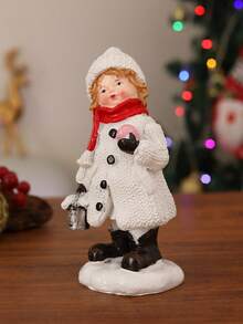 1个优雅雪人树脂雕像，手捧礼盒和圣诞树，圣诞雪人摆件装饰，适用于圣诞节、感恩节、新年装饰，室内桌面摆放，玄关装饰，派对装饰，送给家人和朋友的圣诞礼物，冬季房间装饰，圣诞家居装饰，圣诞礼物，圣诞装饰品 - 彩色 - 查看 7