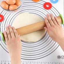 Rodillo, - Rodillo de madera con una longitud de 17, 5 pulgadas y anillos de grosor ajustables, juego de 3 piezas de rodillos de masa, rodillo para hornear pizza, pasta, galletas - Madera natural - Ver 5