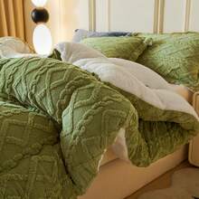1pc Boho Taffeta Comforter, All-Season Soft Thick Bedding Comforter, Ideal For Bedrooms, Dorms, Hotels (Excludes Pillowcase), Fleece Blanket, Warm Blanket For Winter, Fluffy Comforter, All Size Twin/Full/Queen/King Size - 綠色 - 查看 2