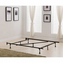 Khome Marco de Cama de Metal Ajustable de Patas (, Full, Full XL, Twin, Twin XL) con Barra de Apoyo Central - 1 - Ver 1