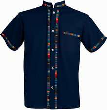 Men's Short Sleeve Mexican Guayabera Shirts Made In Mexico, Multiple Colorshalloween - 海軍 - 查看 1