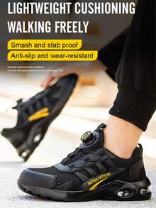 Light Steel Toe Safety Shoes Men's Work Sneaker Easy Wear Work Safety Boots Breathable Sport Work Shoes Men Boots Work Safety Shoes Men's Safety Boots Anti Smash Work Shoes With Steel Toe Shoes Men Work Boots Anti-Stab Safety Sneakers Male,Shoes For Shoes,Safety Shoes,Work Boots,Steel Toe Cap Trainers,Steel Toe Cap Boots,Work Shoes Comfortable Work Shoes Men Steel Toe Boots Hiking Shoes Outdoor,Men Shoes - Black - View 4