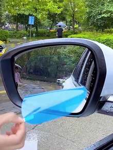 2 paquetes de película antilluvia para espejo retrovisor izquierdo del coche, que mejora la y la visibilidad con un revestimiento PET resistente a las inclemencias del tiempo para una conducción suave bajo la lluvia y la niebla, película antivaho y resistente al agua que cubre todo el espejo, pegatinas y accesorios para coche, accesorios de camión para Halloween, accesorios de coche para mujeres