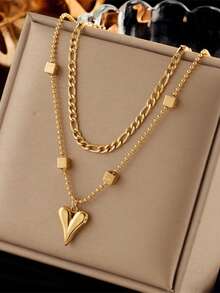 1pc Stainless Steel Bohemian Style Necklace, Fashion French Hip-Hop Casual Minimalist Versatile, Suitable For Daily Wear, Street, Valentine's Day, Party, Holiday