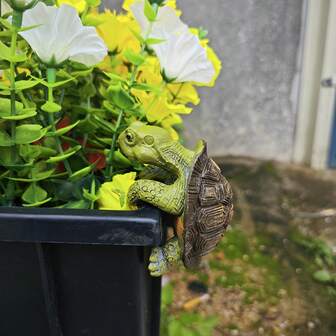 Art Deco Resin Climbing Turtle Statue, Outdoor Garden Wall Mount - Nature-Themed, No Electricity Needed, 1pc