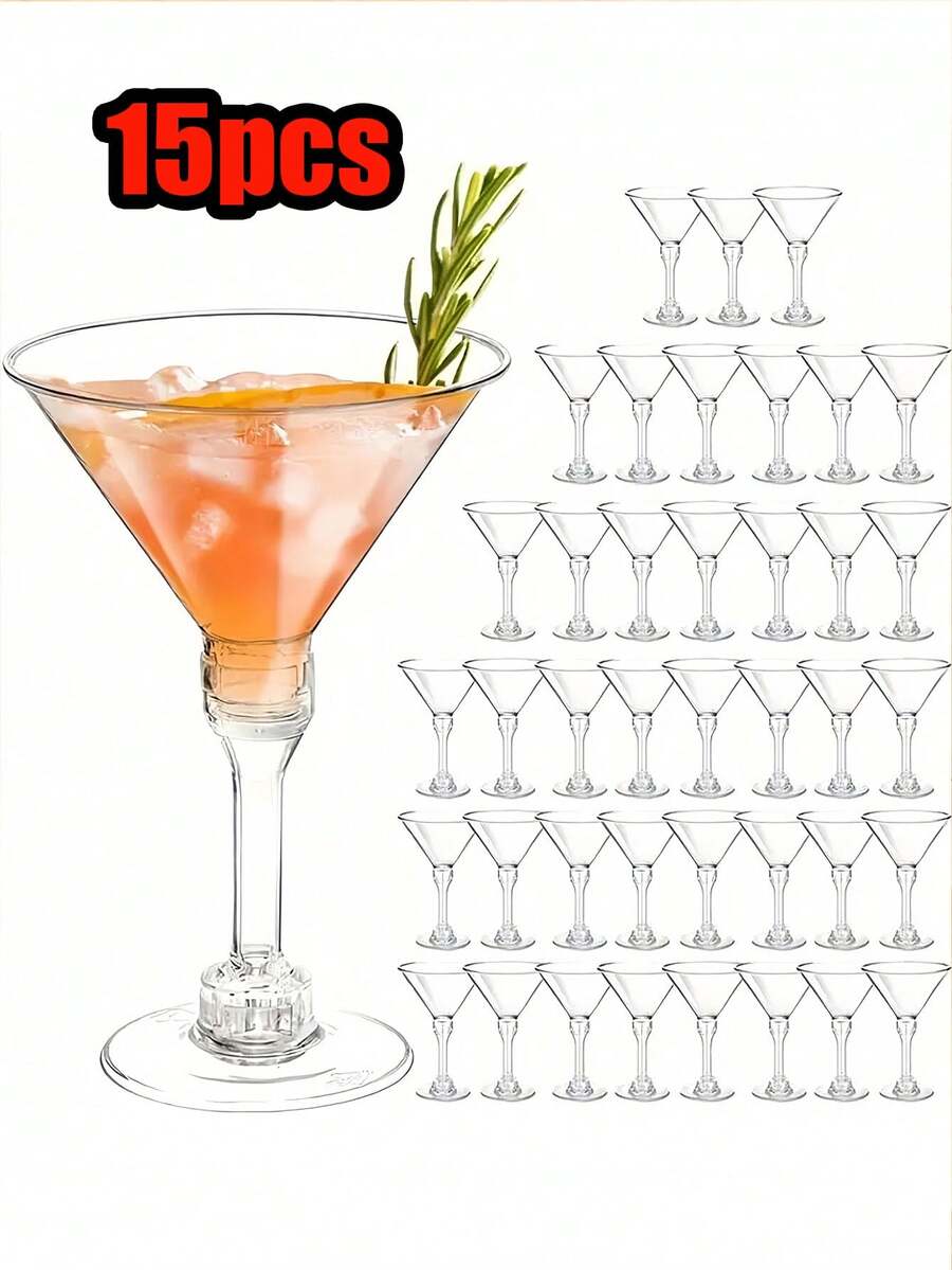 15 pezzi bicchieri da champagne trasparenti, dal design moderno e semplice. Tazze per mousse e tazze per torte adatte per realizzare torte e dessert estivi