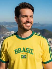 Brazil Shirt Embroidered Without State - World Cup Fan - Without State - Yellow - View 6