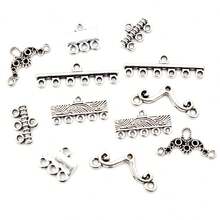 30pcs Antique Silver Plated Vintage Bar Rectangle Retro Connector Charm Pendant DIY Necklace Jewelry Findings Accessories - Antique Silver - View 2