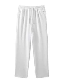 1 Set Boyfriend-Stil Herren Weiß Jacquard atmungsaktiv Fitness Gym Laufen Radfahren Lässig Sport Pullover Kapuzenpullover und Jogginghose Anzug, Herbstkleidung