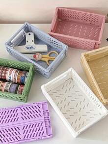 1 Hộp đựng đồ bằng nhựa gấp gọn, giỏ gấp di động, có thể xếp chồng lên nhau, dùng để đựng mỹ phẩm, trang sức, đồ chơi, giải pháp sắp xếp nhà cửa đa chức năng với thiết kế nhẹ, bền, các mặt bên thoáng khí, hộp có thể gấp gọn dùng để đựng mỹ phẩm, trang sức, phụ kiện, đồ chơi nhỏ, đồ dùng thủ công, đồ dùng học tập, phòng ký túc xá, tủ quần áo, bàn trang điểm, bàn làm việc, phòng thủ công, nhà bếp, phòng giặt, du lịch, tay cầm kẹp, tiết kiệm không gian, dễ lắp đặt, tay cầm chắc chắn, trong suốt, có thể xếp chồng lên nhau để giữ cho không gian sống luôn gọn gàng. - Nhiều màu - Xem 3