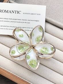 1 Stück/6 Stück zweifarbige Goldrand Gänseblümchen Haarklammern, Herbst süßes FruchtmusterMusterk Design, Frauen Pferdeschwanz Halbdutt Hochsteckfrisur Dekoration, geeignet für Zuhause, täglichen Gebrauch und Ausgänge, elegante Haaraccessoires, elegante Haarklammern, Winterhaarklammer