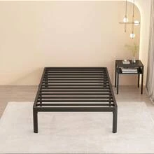 MAF Marco de cama de plataforma de metal individual de 14 pulgadas con patas de esquina redondas, soporte de listones de acero resistente de libras, sin ruido, no necesita somier, fácil montaje - 1 - Ver 3