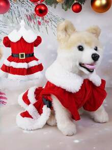 Disfraz navideño para perros, ropa suave y cálida de manga corta para mascotas, traje navideño para perros y gatos