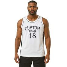 Men's Adult Sports Set: T-Shirt With Basketball Shorts - Trắng tùy chỉnh - Xem 3