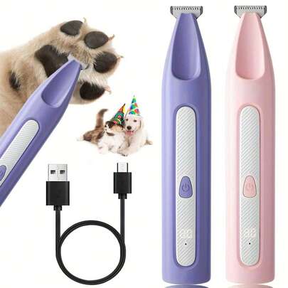 1pc Cordless Rechargeable Pet Hair Trimmer, Suitable For Grooming Small Dogs, Low Noise Electric Shaver With LED Power Indicator, Designed For Paws, Eyes, Ears, Face And Tail, Applicable For Various Small Household Pets