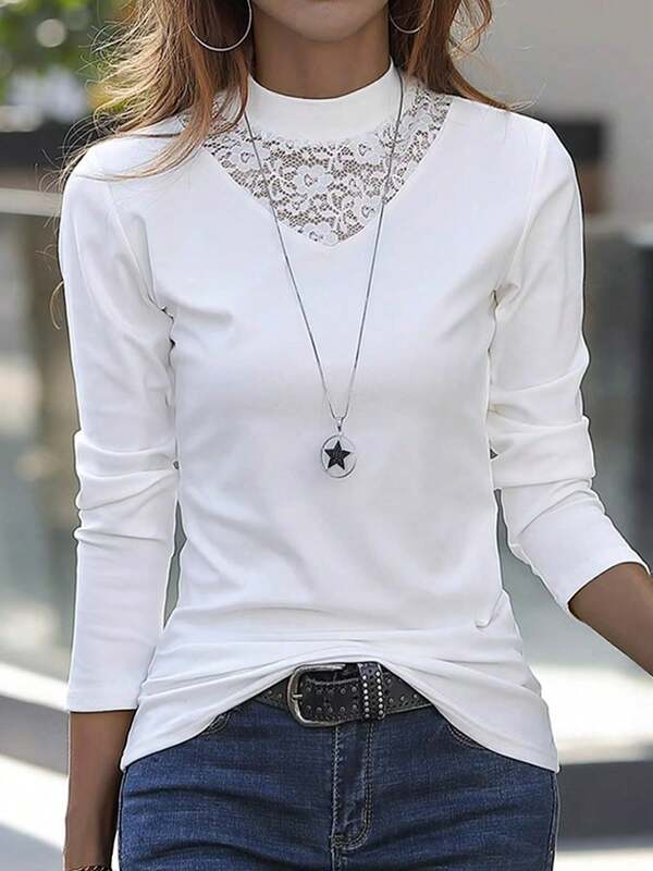 2025 Autumn/Winter New Plus Size Women High Neck Base Layer Long Sleeve T-Shirt, Elegant Maternity Wear