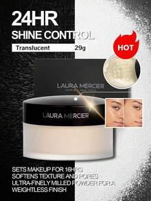 Laura Mercier Translucent Loose Setting Powder #Translucent 1oz/29g | Long-Lasting Oil-Control Finishing Powder | Lightweight Formula, Creates A Flawless Matte Finish | All-Day Wear, No Caking Or Settling Into Fine Lines