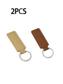 1/2/3/4/5pcs Solid Color PU Leather Keychain, Blank Keyring, Ring Bag Pendant Car Key Chain Accessories, Women Daily Gift, DIY Small Gift Supplies - Multicolor - View 25