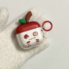 Apple Shaped & Apple Print Transparent Bluetooth Earphone Case For AirPods - Clear - View 11