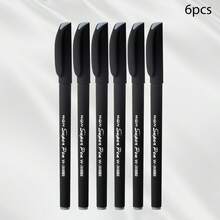 WUQIANNIAN 3/6 Piezas Bolígrafo de gel negro mate de 0,3 mm con núcleo de tinta negra, adecuado para escritura diaria, firma, oficina, negocio, para la temporada de vuelta al colegio.