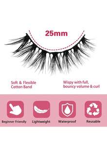 10 pares de pestañas postizas de ojo de gato - Volumen esponjoso, elevación natural y realzador multiescena