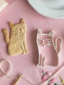 Khuôn làm bánh quy ép 3D hình mèo dễ thương dùng trong gia đình, khuôn cắt bánh quy fondant hình mèo, dụng cụ trang trí món tráng miệng - khuôn mèo - Xem 5