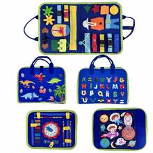 忙碌板玩具，感官色彩纹理书，寓教于乐的学习玩具，包含生活技能、字母、数字、形状、颜色、动物、天气主题——送给女孩的礼物，汽车飞机旅行玩具 - 彩色 - 查看 7