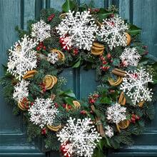 20pcs Artificial Snow Flakes, Christmas Tree Hanging Decorations, Ramadan Decorations, 3D Snowflake Party Background Decor, Hanging Snowflake Tassels, Suitable For Christmas Theme Party/Eid And Ramadan Gifts/Holiday And New Year Celebrations, Home Party Decor, No Power Required - White - View 8